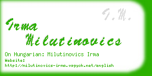 irma milutinovics business card